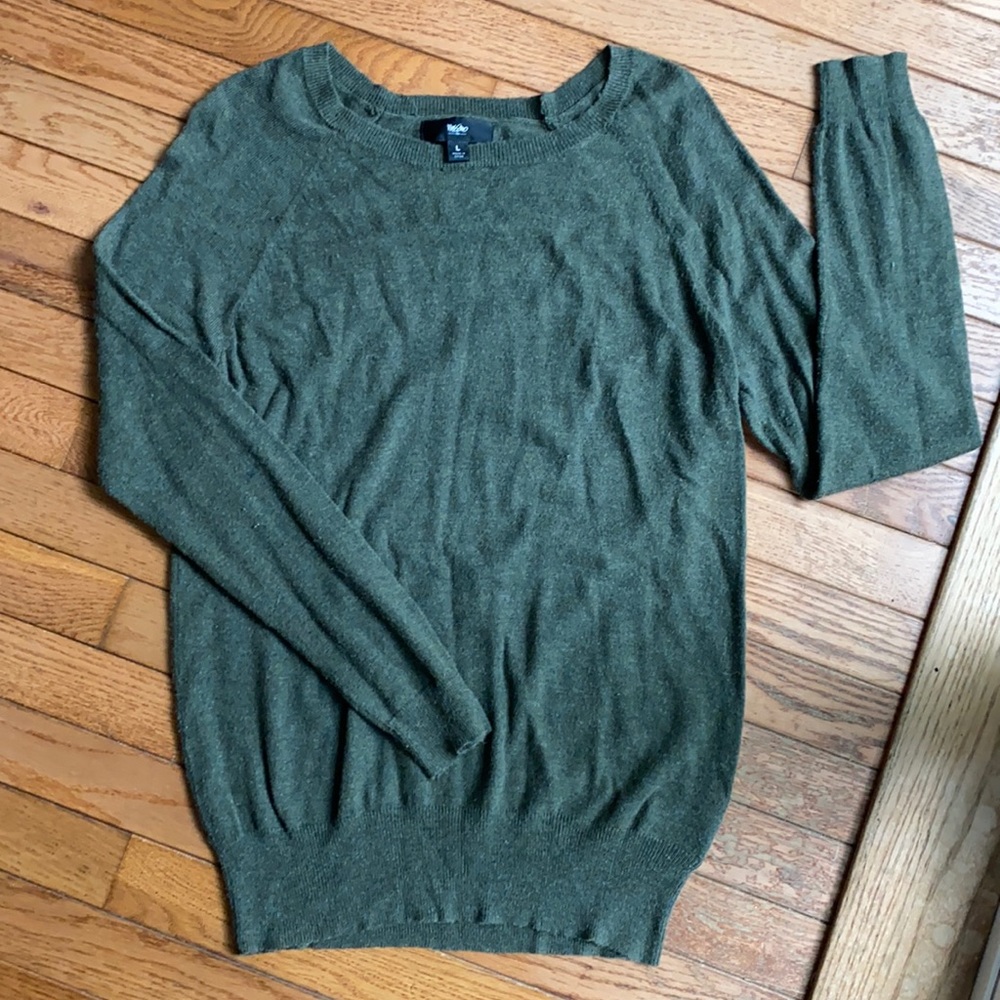 Dark green target sweater